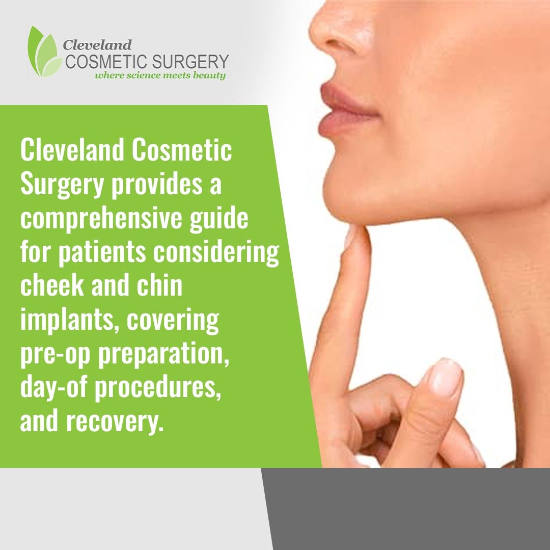 Patient touching chin while considering cheek and chin implants at Cleveland Cosmetic Surgery consultation